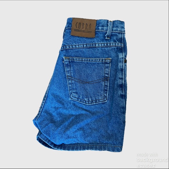 Vintage High Rise Blue Cobra Shorts - Picture 2 of 4